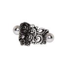 Pierced Owl Vintage Roses Cartilage Cuff Earring in 316L Stainless Ste