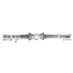 "Be Brave Keep Going" Bracelet With Arrows - Silver Tone