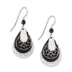 Silver Forest Surgical Steel Layered Teardrop Filigree Earrings E-8061