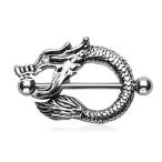 Dragon Fire Mouth - Nipple Shield Bar Barbell 14g - Sold as a Pair