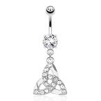 Celtic Knot Belly Button Ring 316L Surgical Steel 14g Dangle Navel Rin