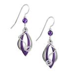 Silver Forest Earrings - silver coil purple