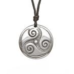 Amethyst Dublin Irish Spiral Necklace Pewter Adjustable Cord Made in I