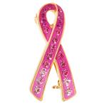 Pink Ribbon Brooch Pin for Breast Cancer Awareness 1.4" with Exquisite