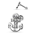 Anchor Tragus Barbell 316L Surgical Steel Cartilage Bar Helix Piercing