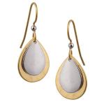 Silver Forest Metallic 2 Layer Drop 18K Plate Earrings Ne-0228