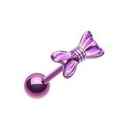 Colorline Ribbon Bow Tie Barbell WildKlass Tongue Ring