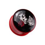 Day of the Dead Prayer Skull Single Flared WildKlass Ear Gauge Plug (S