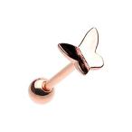 Rose Gold Dainty Flying Butterfly Barbell WildKlass Tongue Ring