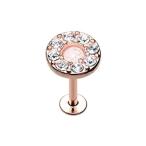 Rose Gold Opal Elegance Multi-Gem Top WildKlass Steel Labret