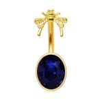 Gold Plated Sapphire Blue Butterfly WildKlass Navel Ring