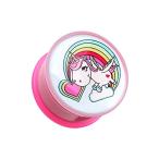 Rainbow Unicorn Single Flared WildKlass Ear Gauge Plug (Sold as Pairs)