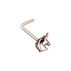 Rose Gold Golden Believe in Unicorns WildKlass L-Shape Nose Ring