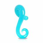 Aqua Glass Taper with Spiral Tail for Left Ear