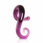 Purple Glass Taper with Spiral Tail for Left Ear