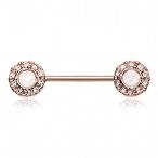 Opal Elegance WildKlass Nipple Barbell Ring (Rose Gold)