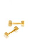 WildKlass Jewelry Cubed Cartilage Earring Gold Plated (Sold by Pair)