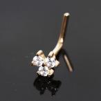 Clear CZ Flower WildKlass Yellow Gold L Bend Nose Ring