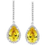 WildKlass Canary Cubic Zirconia Drop Earrings