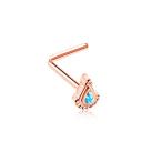 Rose Gold Bollywood Glitter WildKlass L-Shape Nose Ring