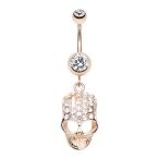 WildKlass Jewelry Rose Gold Skull Fury 316L Surgical Steel Belly Butto