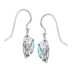 Silpada 'Hooked on Blue' 8 ct Blue Cubic Zirconia Drop Earrings in Ste