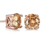 GULICX Rose Gold Tone Yellow Crystal Royal Journey Jewelry Women Stud