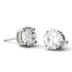 Forever One 7.5mm Round Moissanite Stud Earrings, 3.00cttw DEW by Char