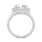 14K White Gold Forever Brilliant 9mm Round Halo Split Shank Engagement