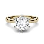 Yellow Gold 8.0mm Moissanite by Charles &amp; Colvard Solitaire Engagement