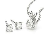 Forever Classic Moissanite Earrings and Pendant Necklace Set by Charle