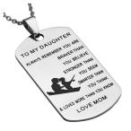 Jovivi Mom to Daughter Stainless Steel Dog Tag Necklace You are Braver