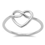 Women's Heart Infinity Knot Classic Ring New 925 Sterling Silver Band