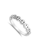 Smiley Face Cute Polished Thumb Ring New .925 Sterling Silver Band Siz