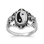 Sterling Silver Women's Chinese Yin Yang Ring Wholesale 925 Band 18mm