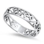 Women's Cutout Filigree Design Cute Ring New 925 Sterling Silver Band