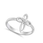 Infinity Love Knot Cross Christian Ring New .925 Sterling Silver Band