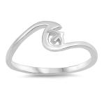 Wave Dove Noah Bible Promise Bird Ring New .925 Sterling Silver Band S