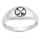 Four Leaf Clover Heart Beautiful Ring New .925 Sterling Silver Band Si