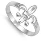 Sterling Silver Fleur De Lis Ring French Symbol Lily Design Solid 925