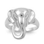 Sterling Silver Women's Elephant Fashion Ring Polished 925 Band 19mm S