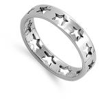 Sterling Silver Baby Star Eternity 4mm Band Beautiful Solid 925 Ring S