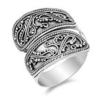 Women's Bali Rope Design Wrap Ring New .925 Sterling Silver Band Size
