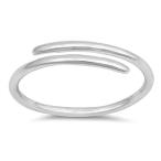 Thin High Polish Criss Cross Open Bar Ring .925 Sterling Silver Band S