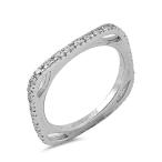 Squared Eternity White CZ Wedding Ring New .925 Sterling Silver Band S