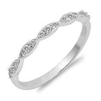 Clear CZ Marquise Shape Stackable Ring New .925 Sterling Silver Band S