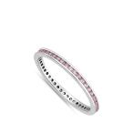 Pink CZ Round Eternity Stackable Ring New .925 Sterling Silver Band Si