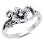 Flower Vine Filigree Fashion Women's Ring .925 Sterling Silver Band Si