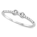 Infinity White CZ Unique Elegant Ring New .925 Sterling Silver Band Si