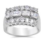 Clear CZ Fashion Wedding Ring New .925 Sterling Silver Band Size 8